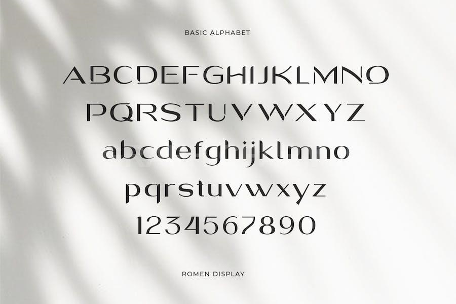 Romen Display Modern Typeface