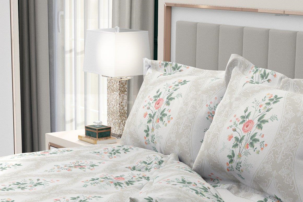 Luxury Bedroom Mockup (flanged p.) | Apparel Mockups