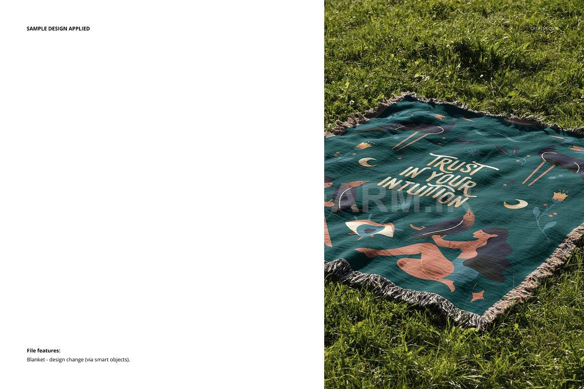 Fringed Woven Throw Blanket Mockup 1 | Household Mockups