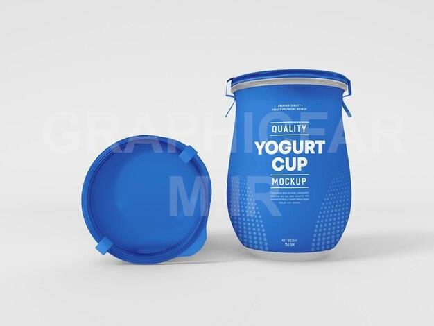 Matt Glass Yogurt Cup Packaging Mockup