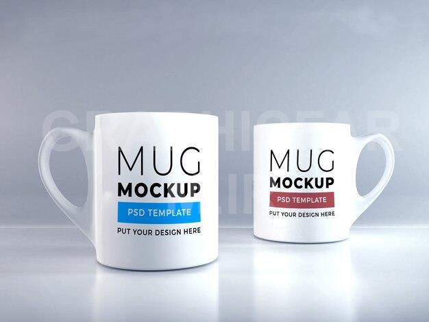 Realistic Mug Mockup Template Psd