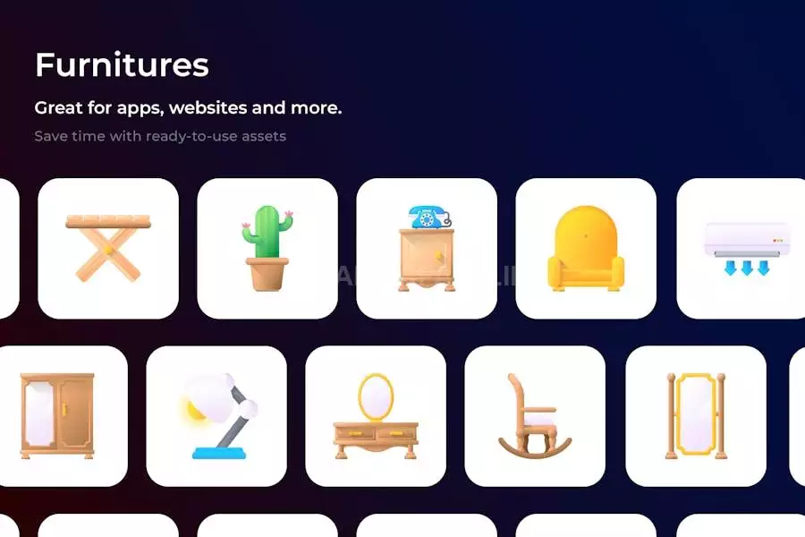 Furnitures 3D Icons