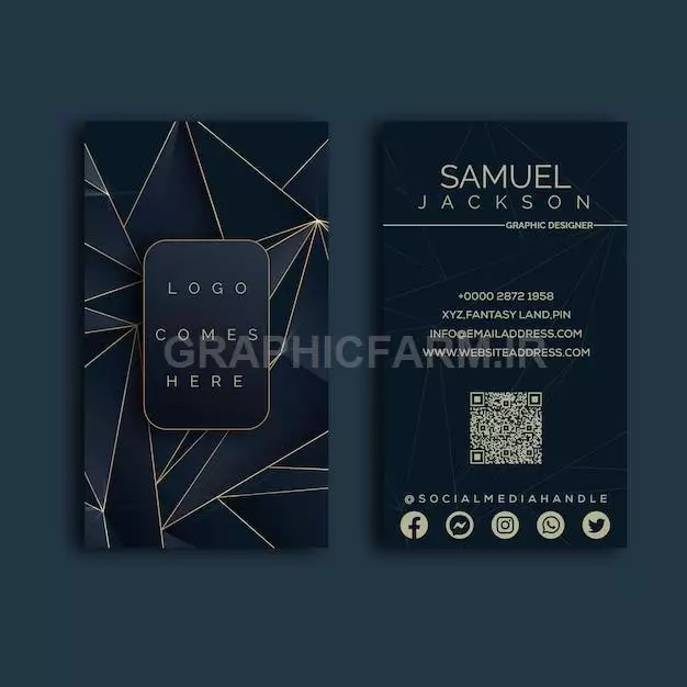Luxury Business Visiting Card Template In Vertical Design