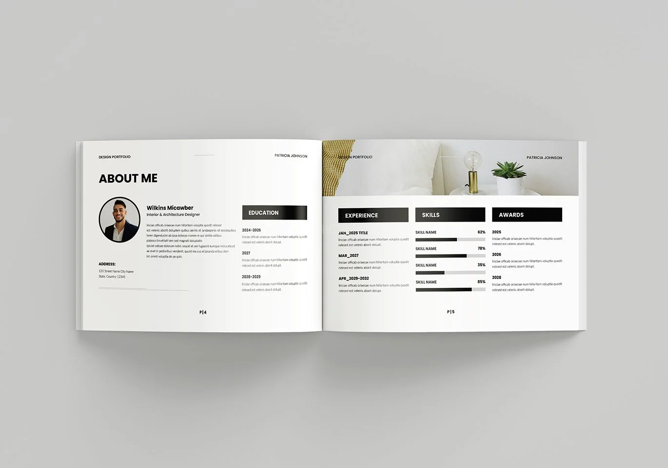 Interior Design Portfolio Template Landscape