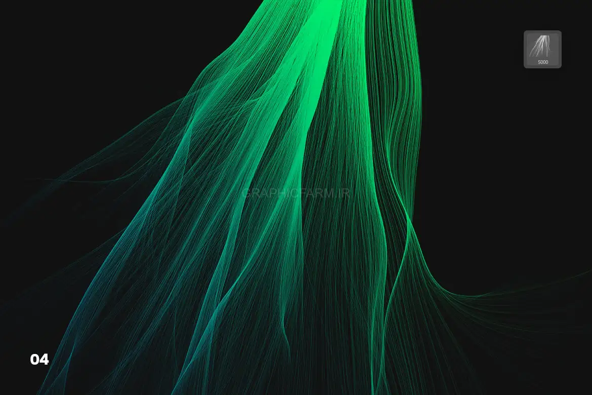 Digital Smooth Flow Of Hairs Photoshop Brushes