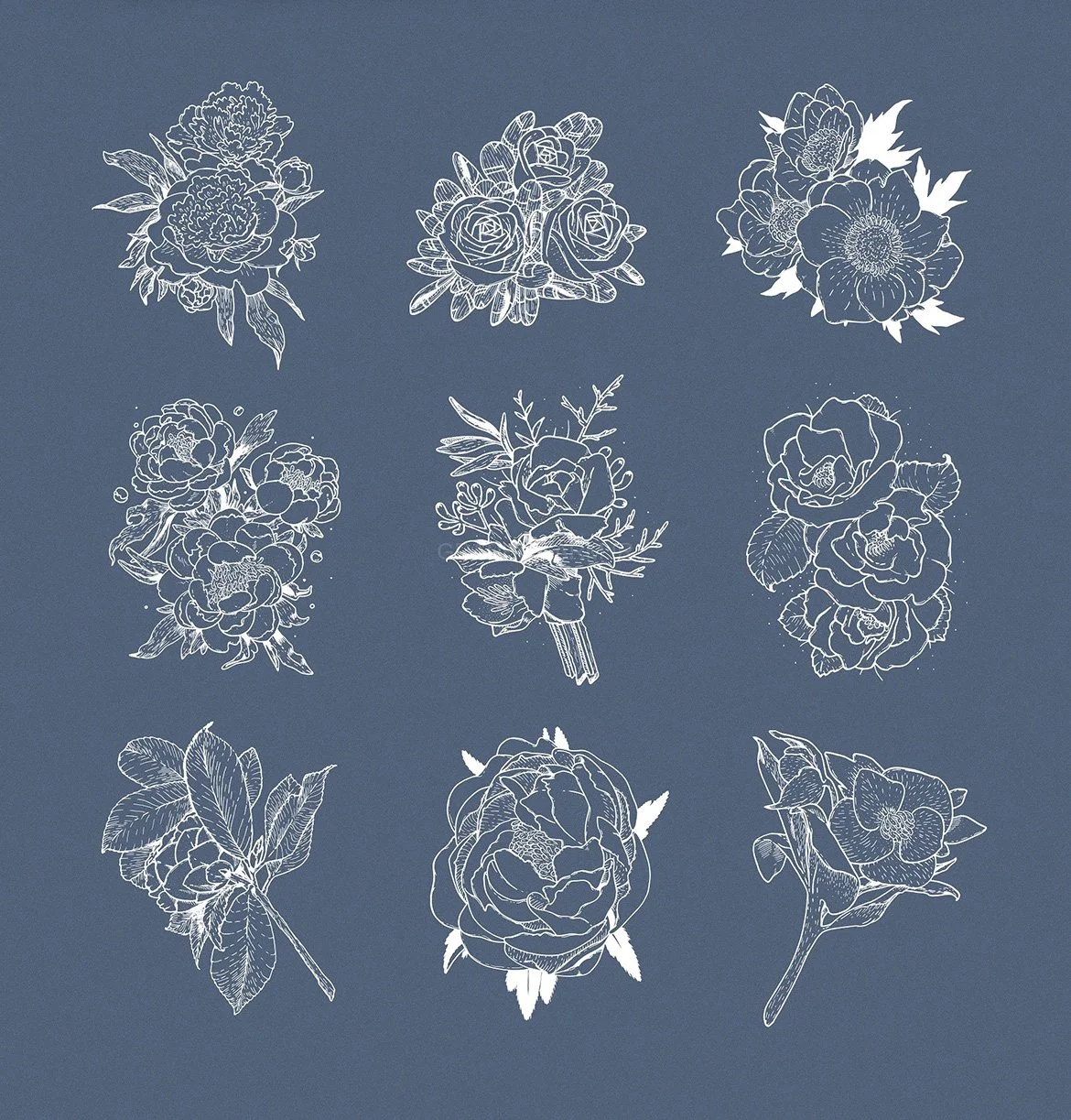 Cloudy Watercolor Decorations Set