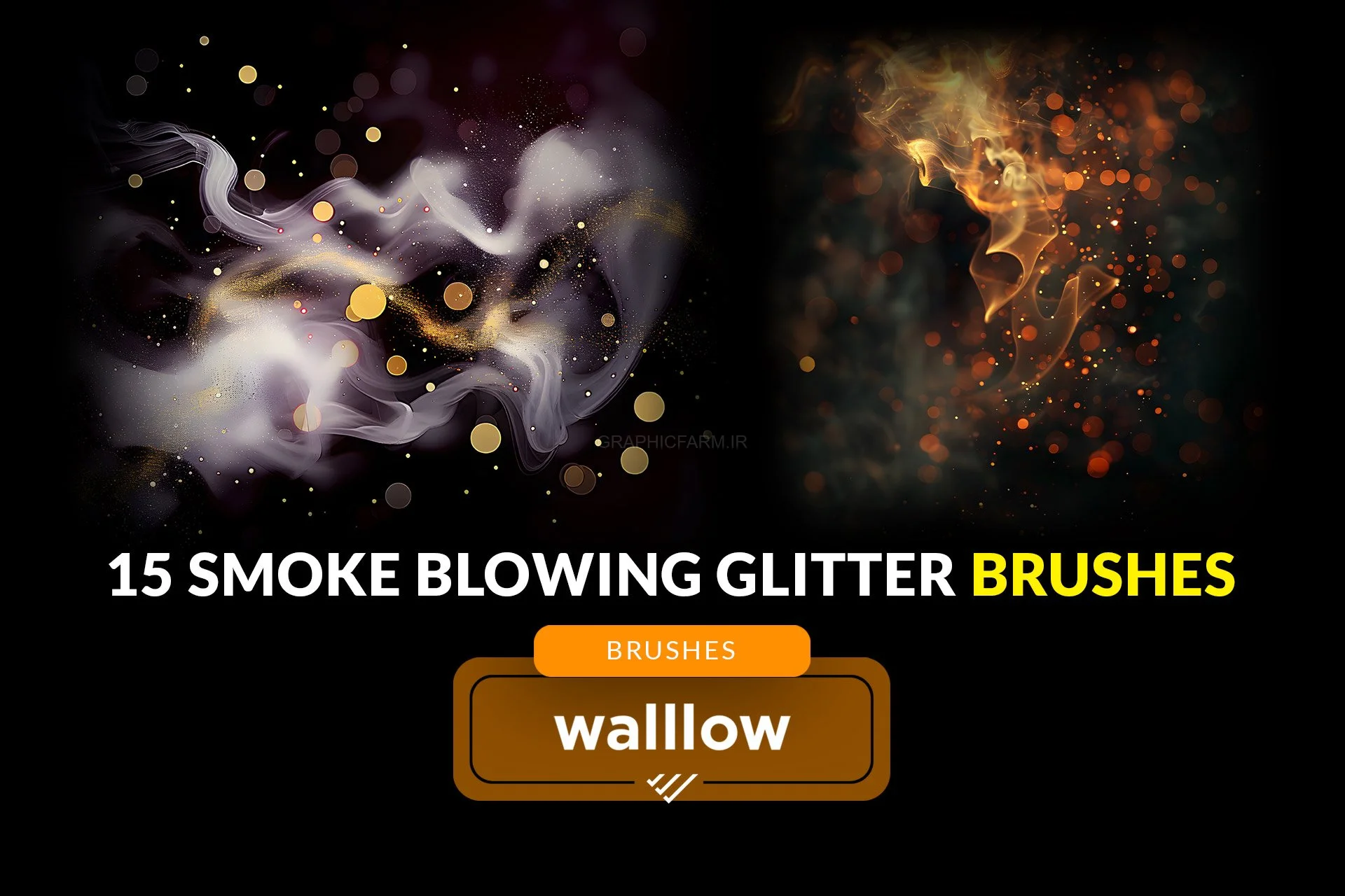 Smoke Glitter Bokeh Photoshop Digital Brushes