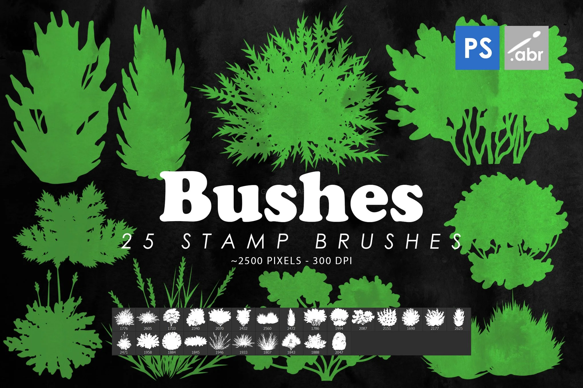 25 Bush Photoshop Stamp Brushes