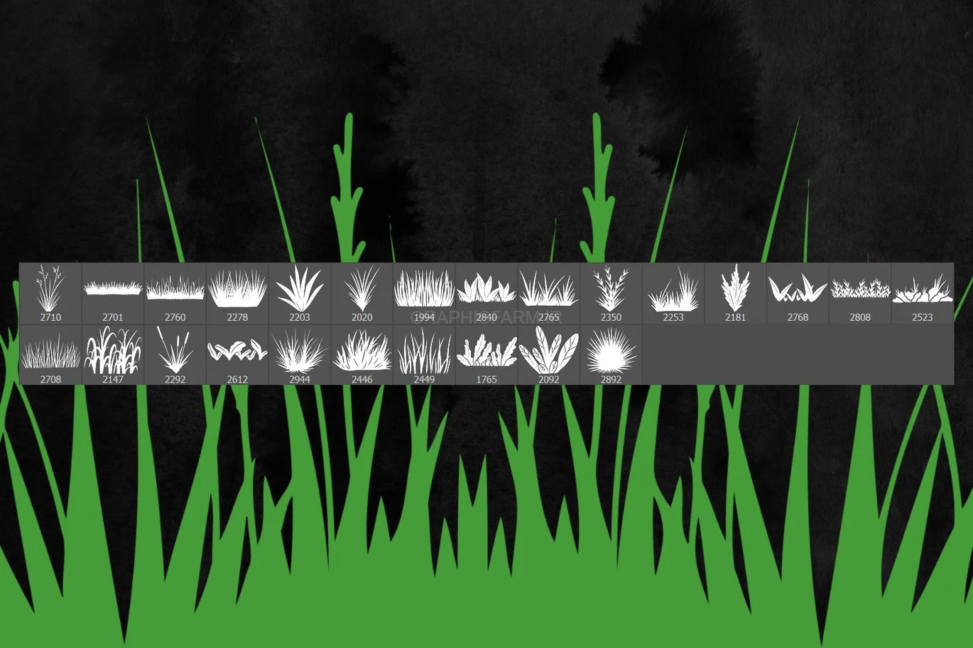 25 Grass Photoshop Stamp Brushes