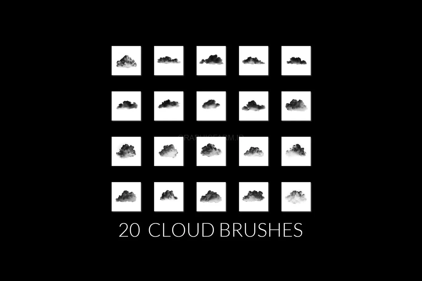 20 Realistic Clouds Photoshop Brushes