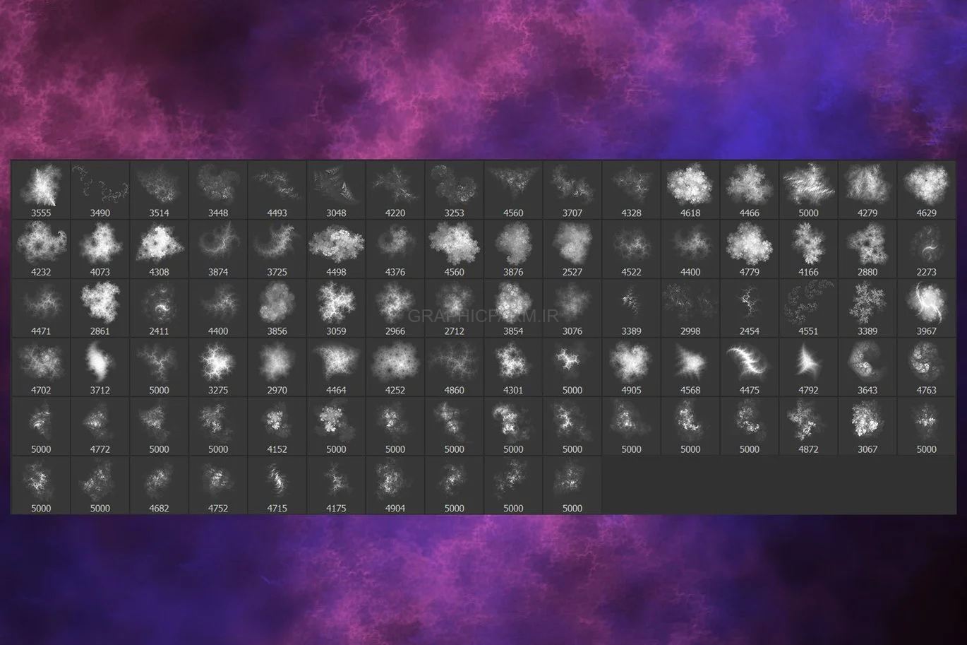 90 Fractal Dust Stamp Brushes Vol. 1
