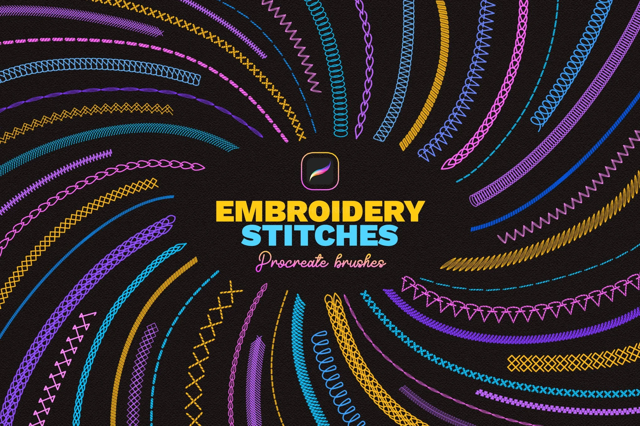 Embroidery Stitches Procreate Brushes