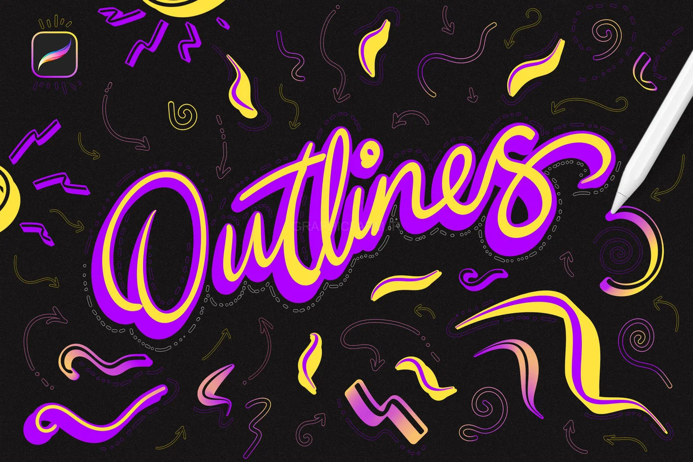 Outline Procreate Brushes