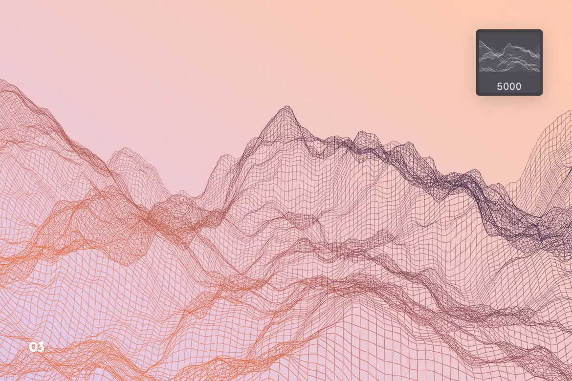 Wireframe Waves Photoshop Brushes