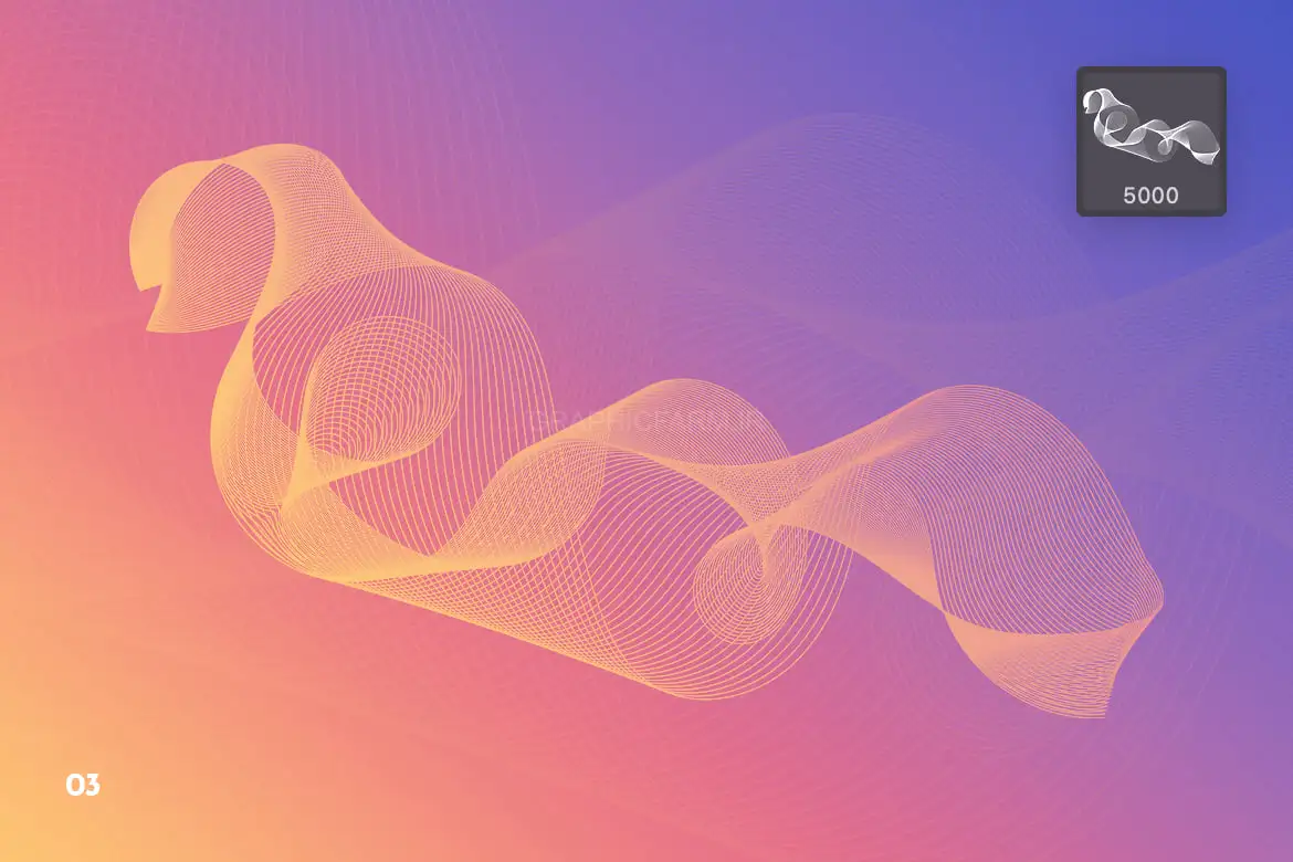 Grid Wave Objects Photoshop Brushes