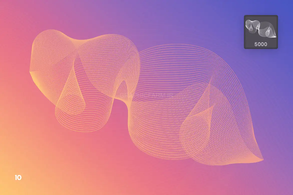 Grid Wave Objects Photoshop Brushes