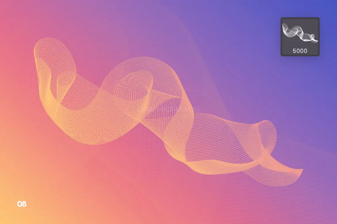 Grid Wave Objects Photoshop Brushes