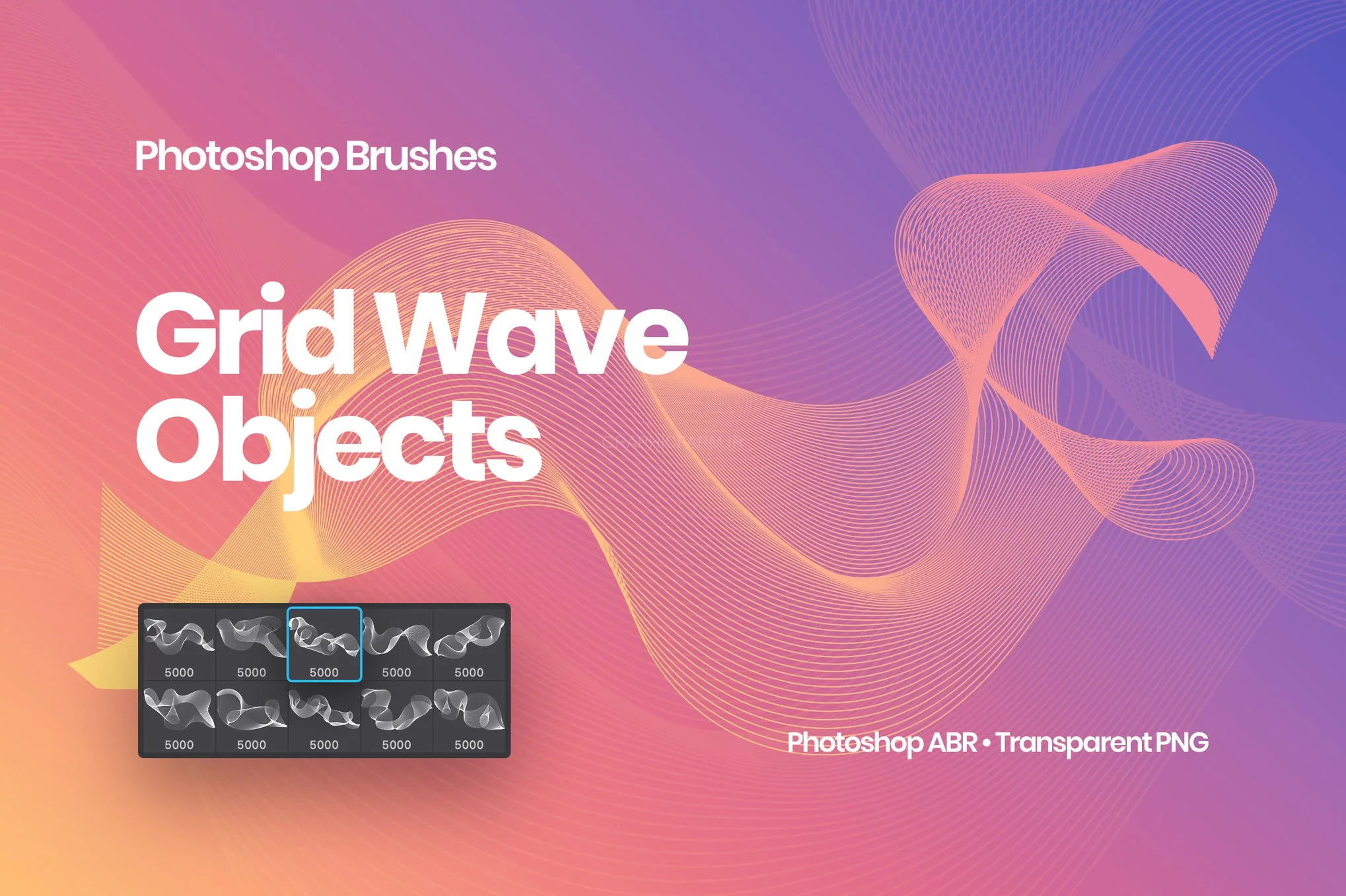 Grid Wave Objects Photoshop Brushes