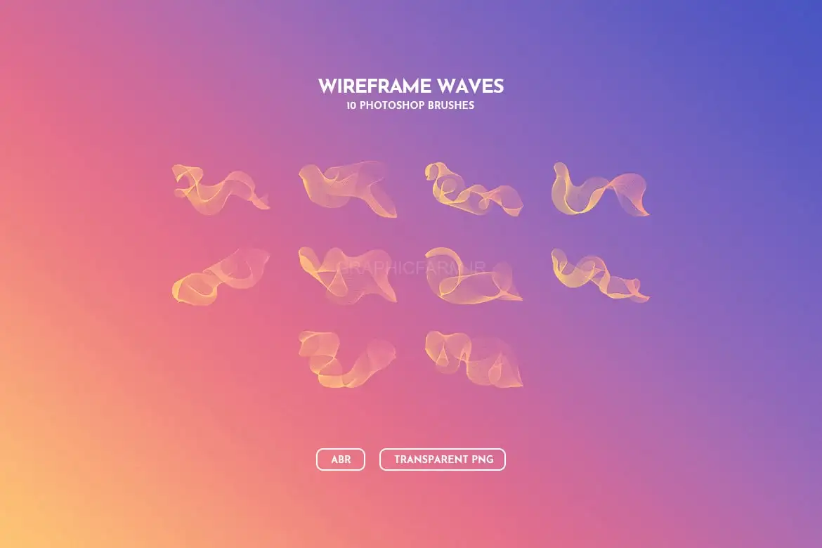 Grid Wave Objects Photoshop Brushes