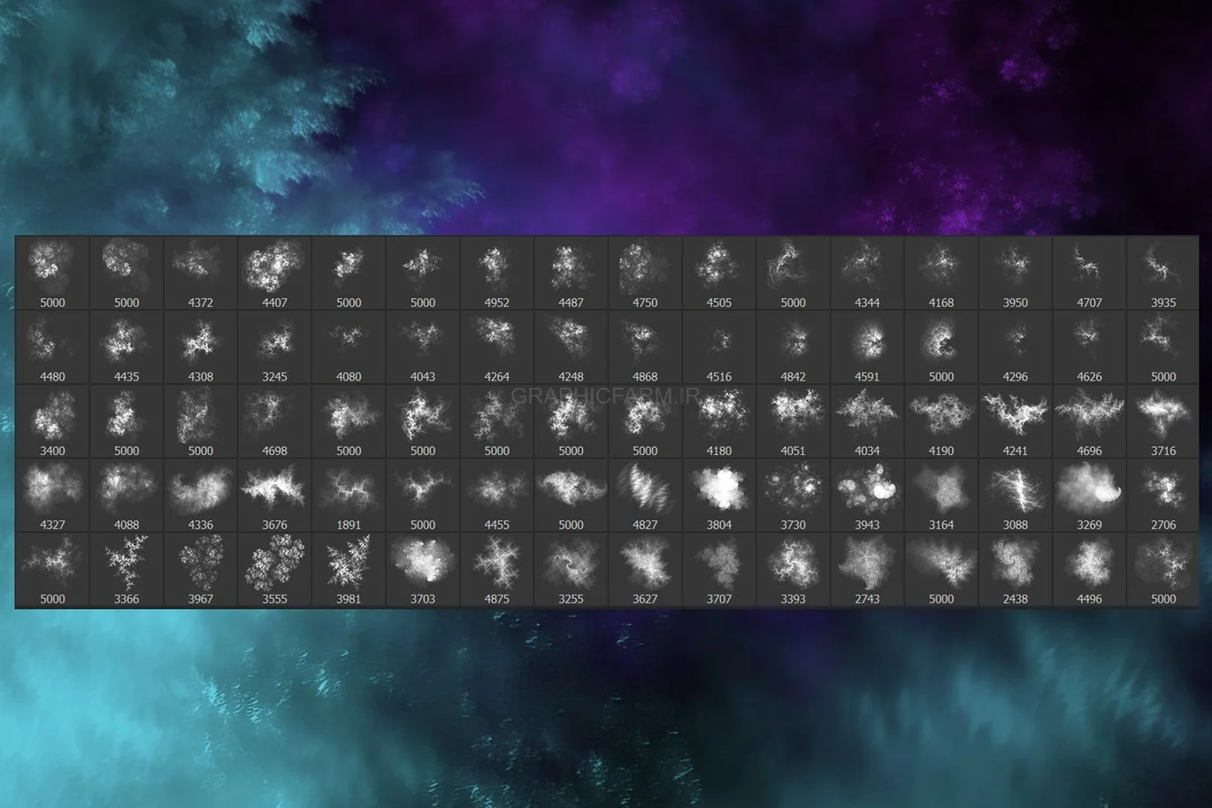 80 Fractal Dust Stamp Brushes Vol. 2