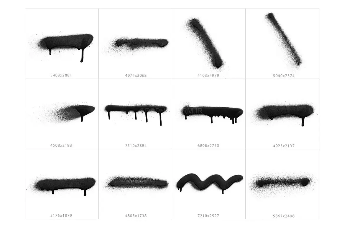 69 Stroke Spray Photoshop Stamp Brushes