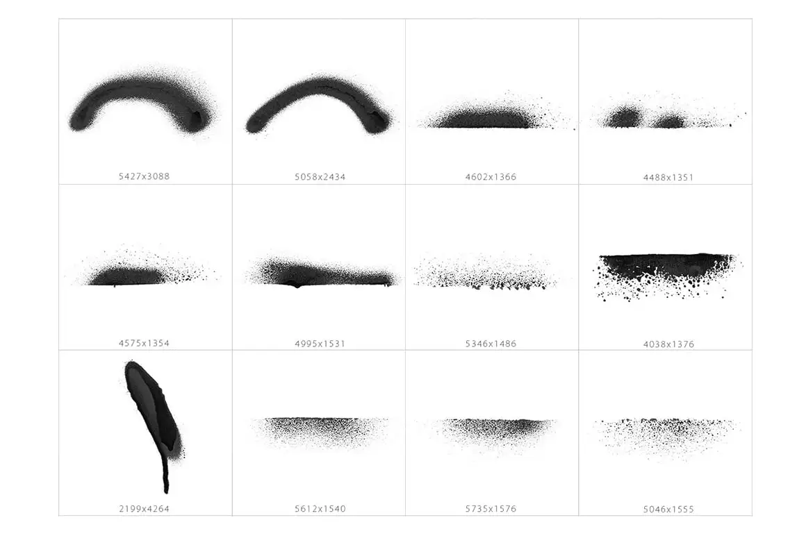 69 Stroke Spray Photoshop Stamp Brushes
