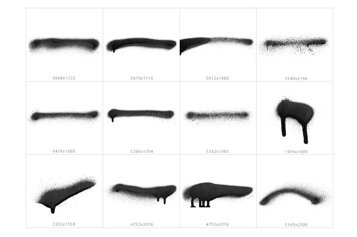 69 Stroke Spray Photoshop Stamp Brushes