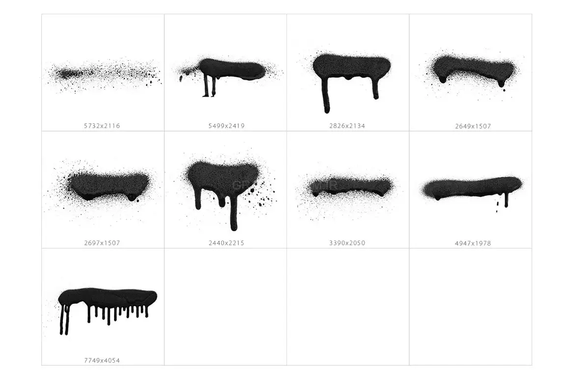 69 Stroke Spray Photoshop Stamp Brushes