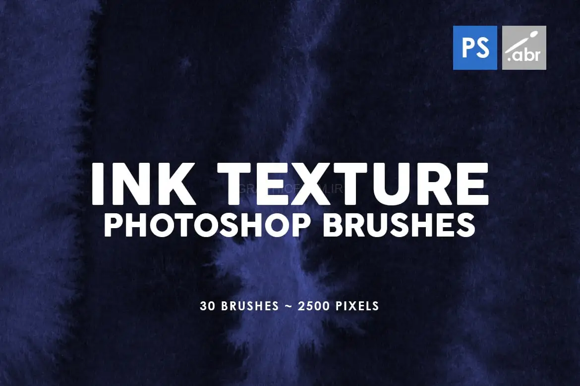 30 Ink Texture Photoshop Brushes Vol. 2