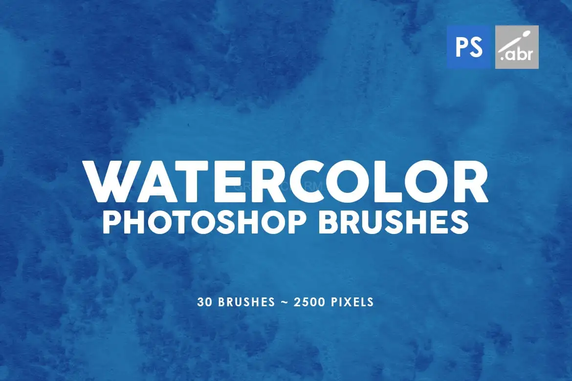 30 Watercolor Texture Photoshop Brushes Vol. 3