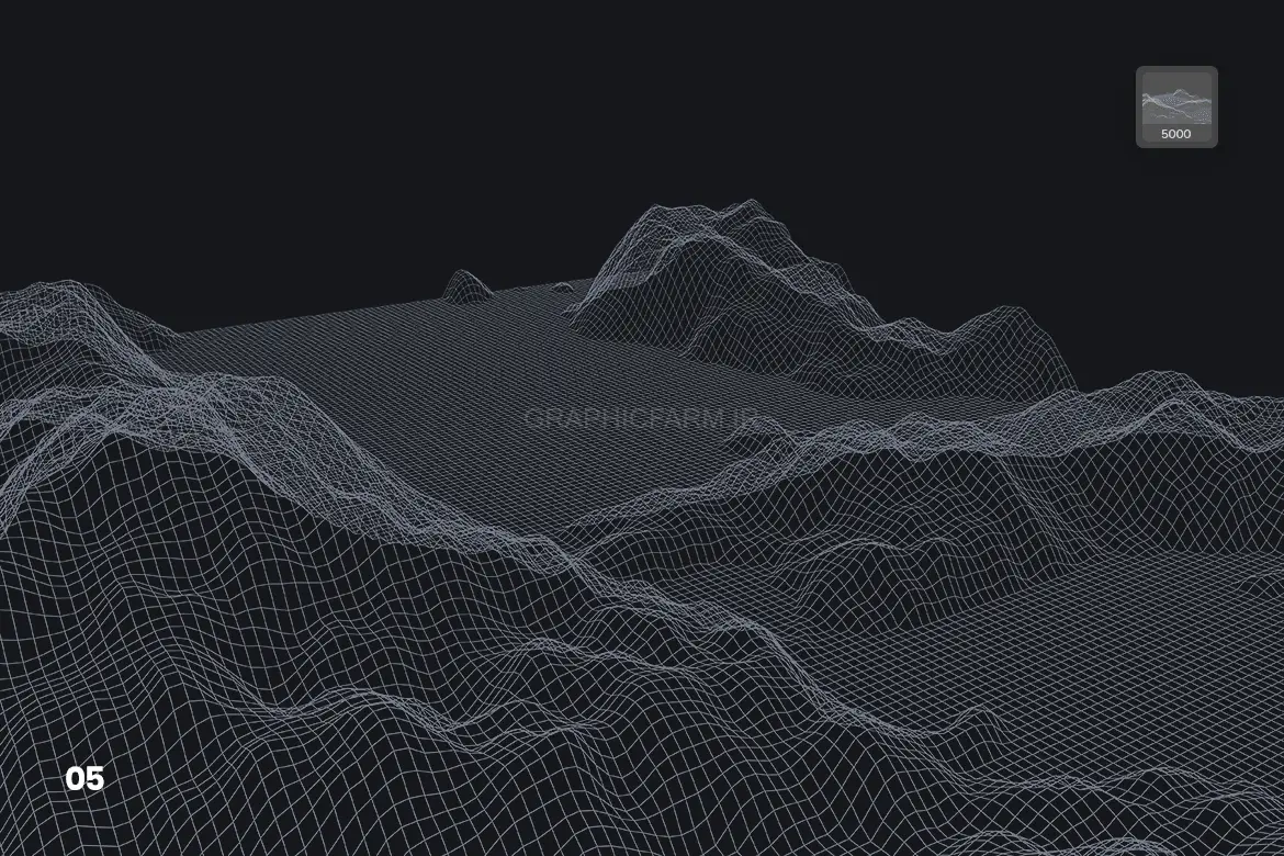 Grid Mountains Photoshop Brushes