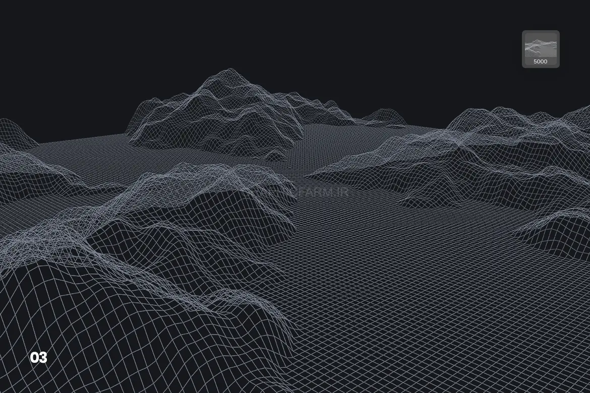 Grid Mountains Photoshop Brushes