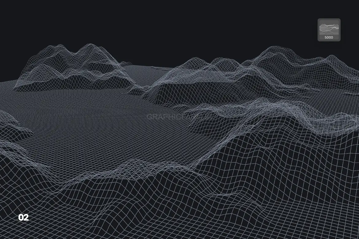 Grid Mountains Photoshop Brushes