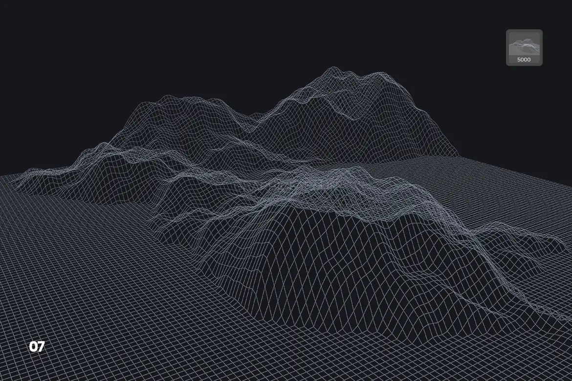 Grid Mountains Photoshop Brushes