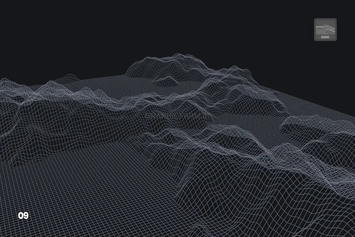 Grid Mountains Photoshop Brushes