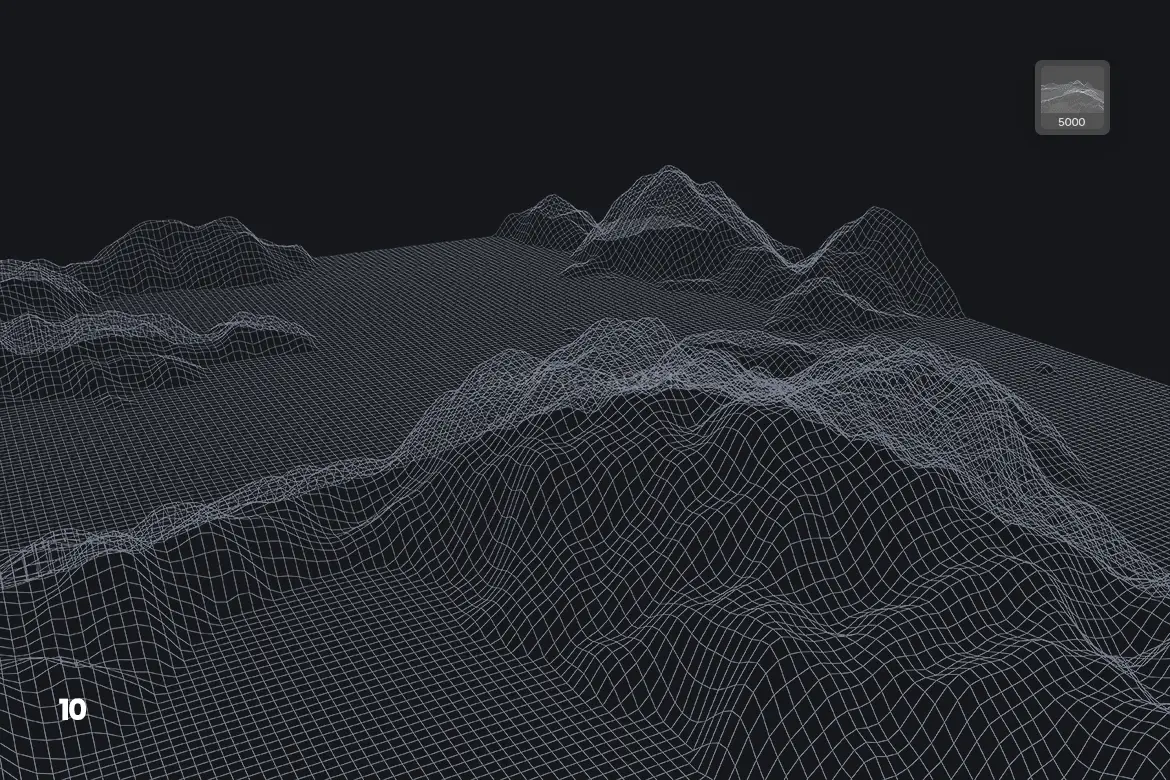 Grid Mountains Photoshop Brushes