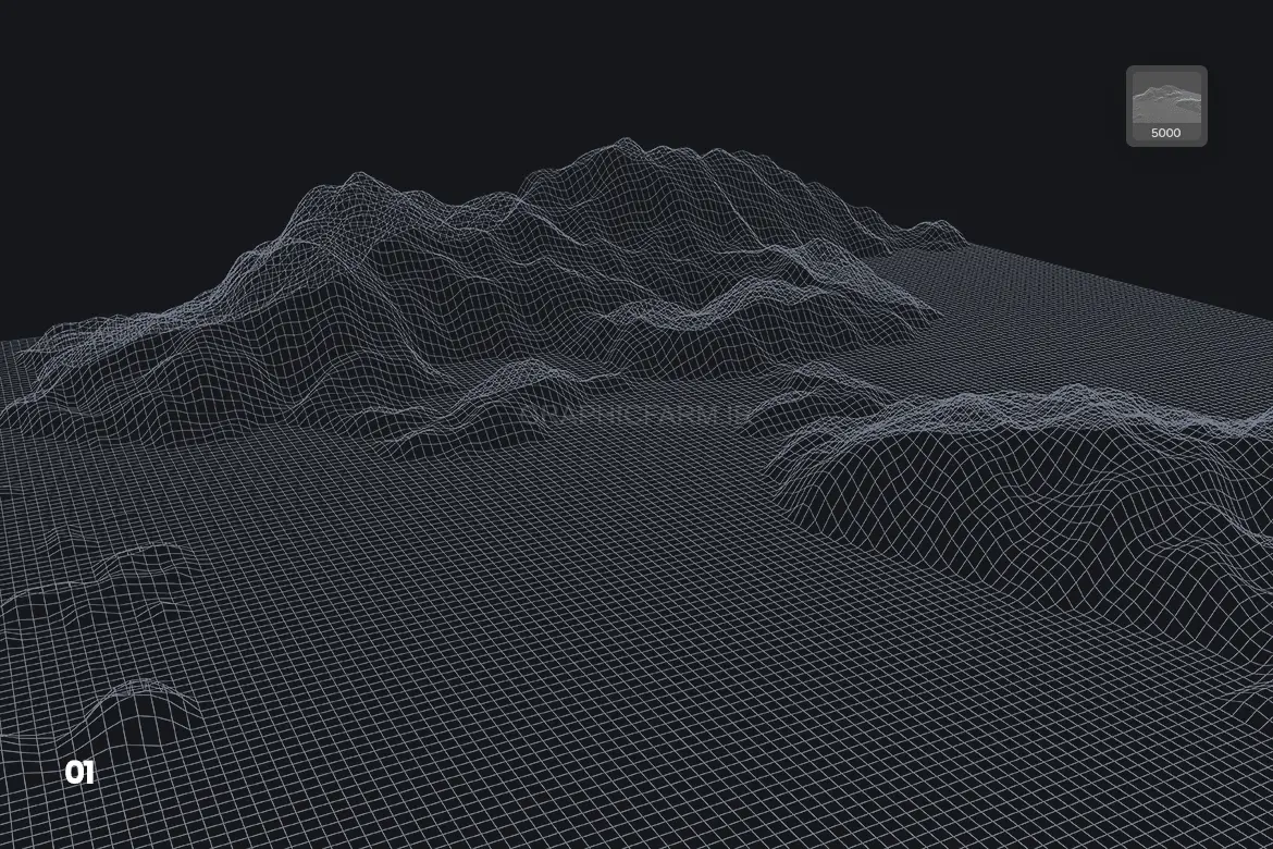 Grid Mountains Photoshop Brushes