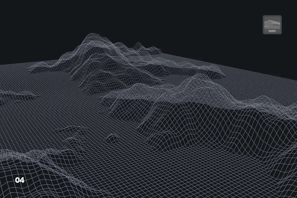 Grid Mountains Photoshop Brushes