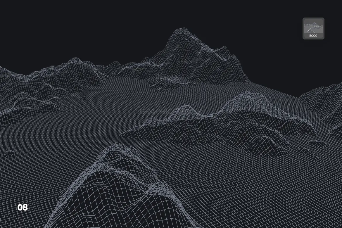 Grid Mountains Photoshop Brushes