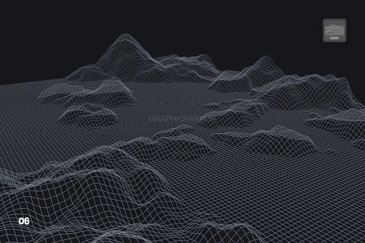 Grid Mountains Photoshop Brushes
