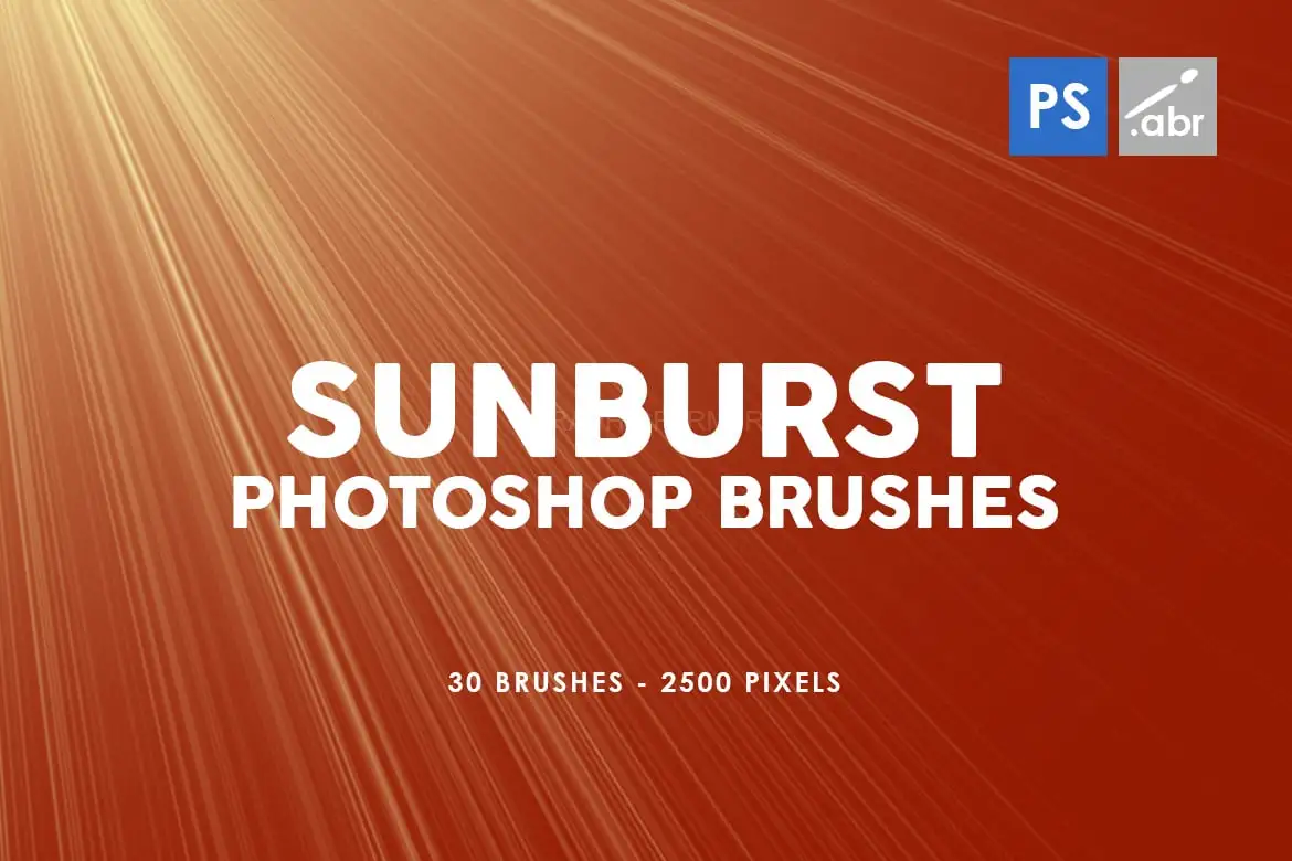 30 Sunburst Photoshop Stamp Brushes