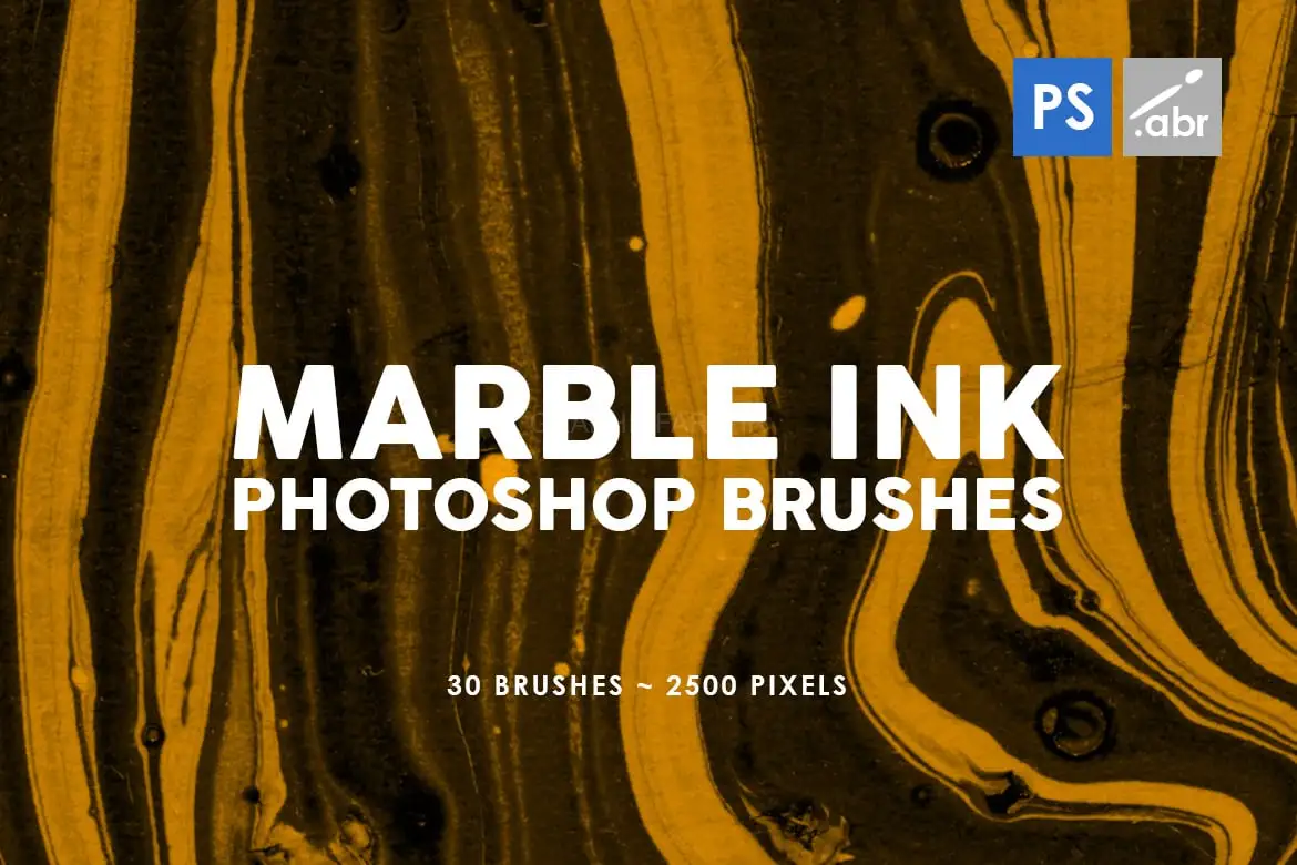 30 Marble Ink Photoshop Brushes Vol. 2