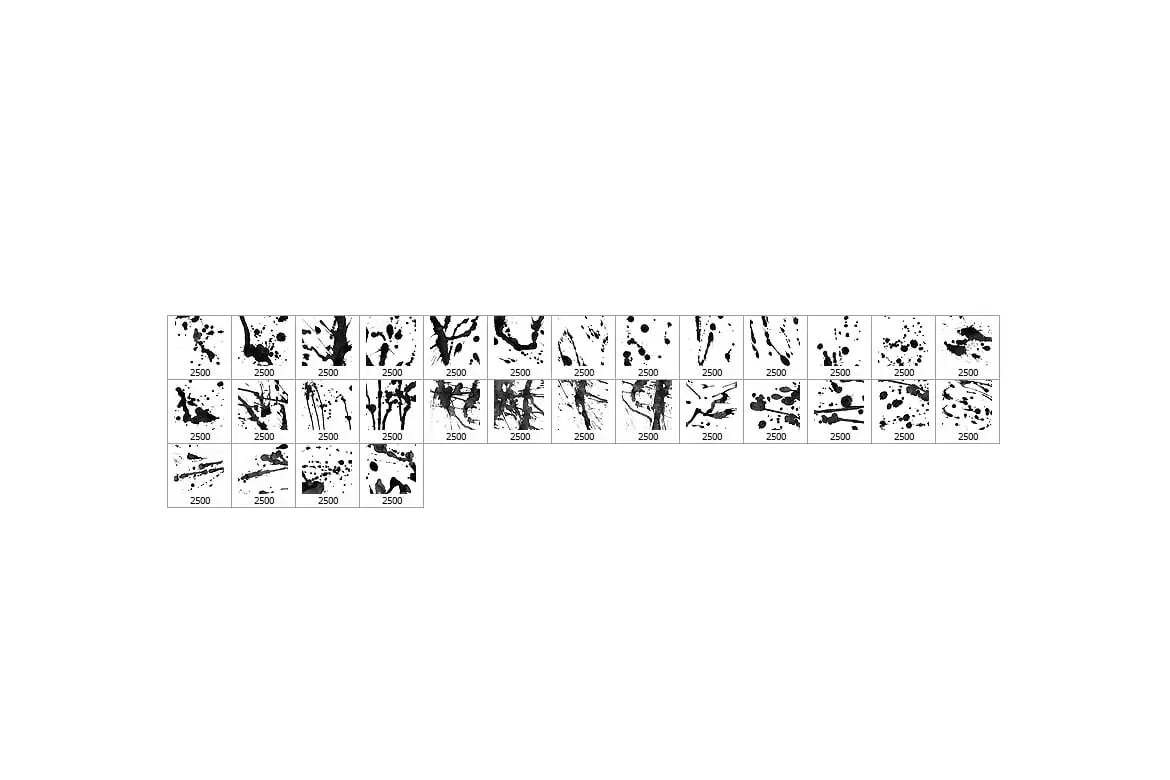 30 Ink Splatter Photoshop Brushes Vol. 2