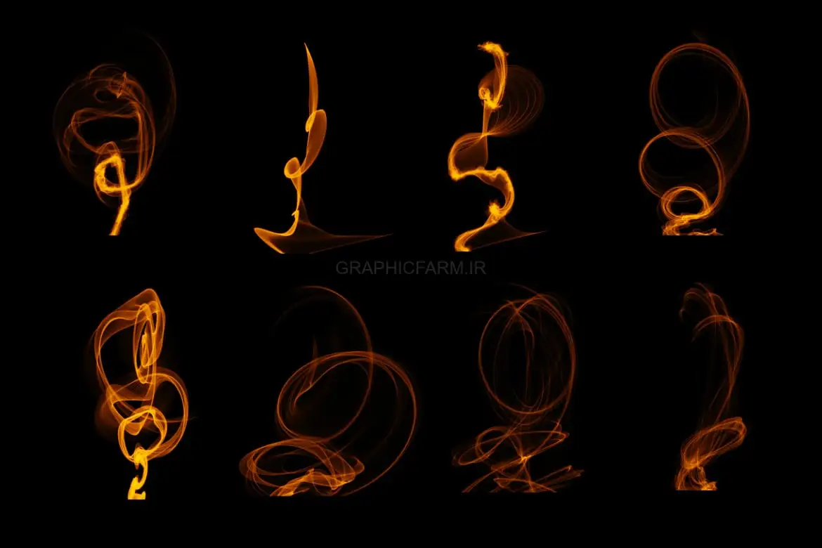 45 Abstract Fire Photoshop Stamp Brushes