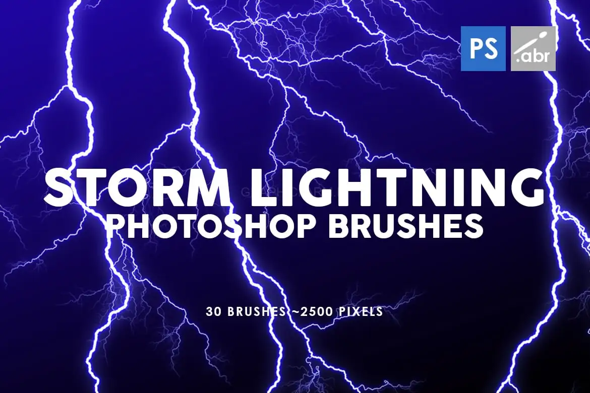 30 Storm Lightning Ptohoshop Stamp Brushes