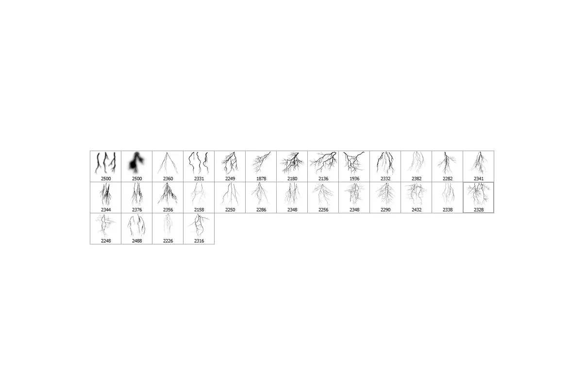 30 Storm Lightning Ptohoshop Stamp Brushes