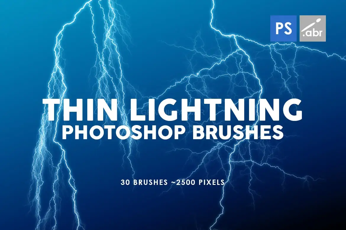 30 Thin Lightning Photoshop Stamp Brushes