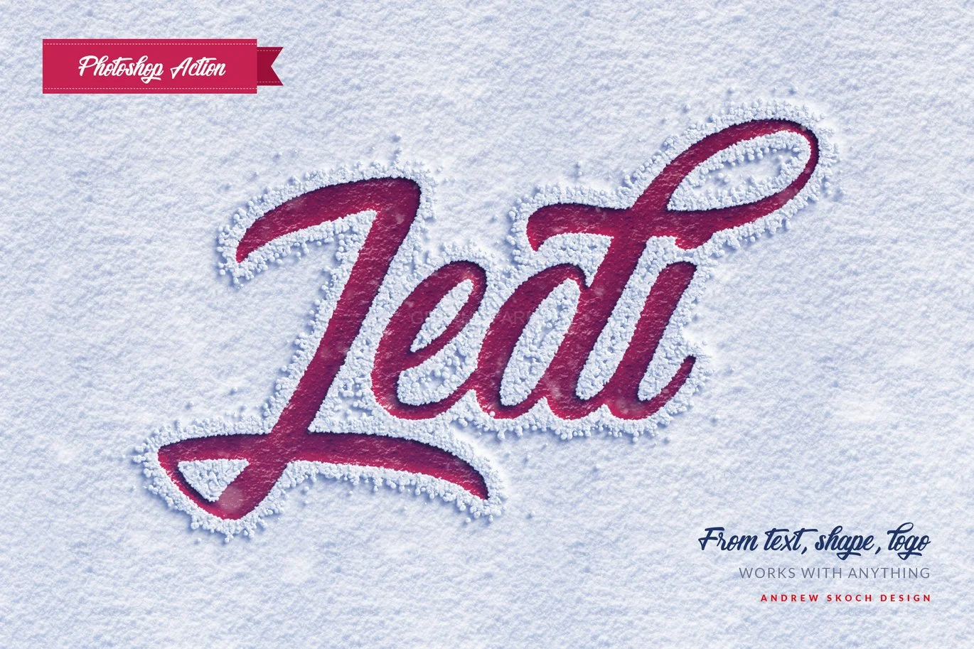 Snow Lettering - Photoshop Action