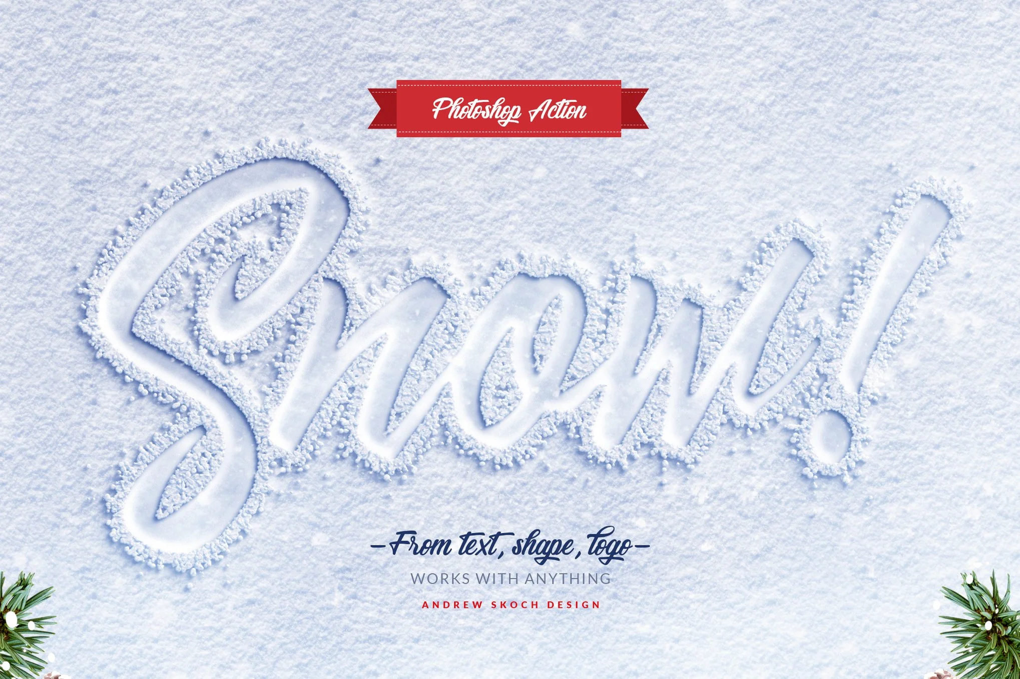 Snow Lettering - Photoshop Action