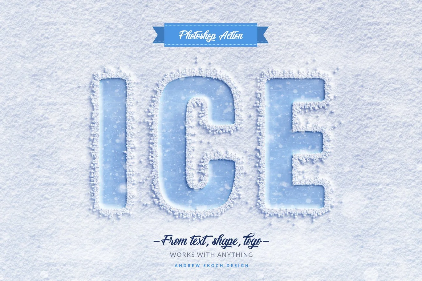 Snow Lettering - Photoshop Action